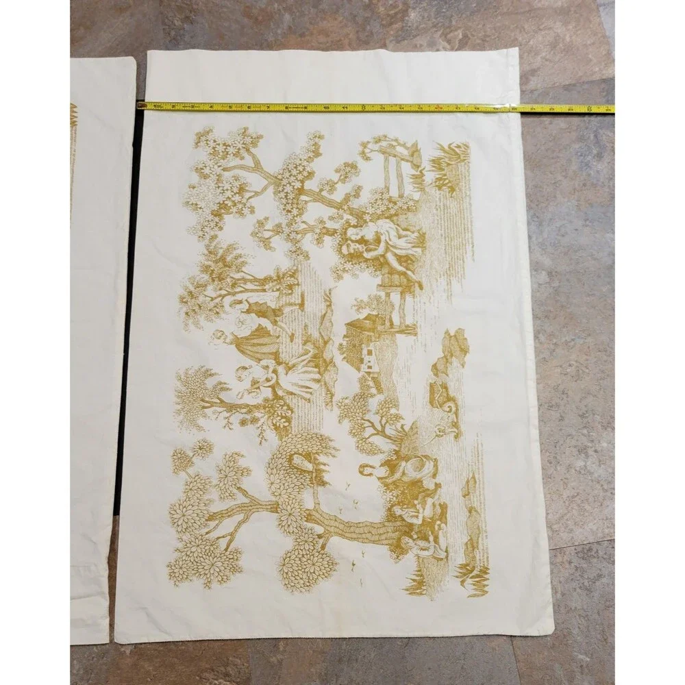 2pc Vintage Toile style pillow cases cottage core!! Utica Mohawk 100% cotton